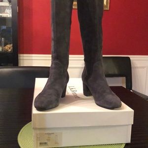 Designer suede knee boots